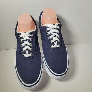 St Johns Bay Mens 7-1/2 M Casual Low Sneakers Blue Fabric Lace Up